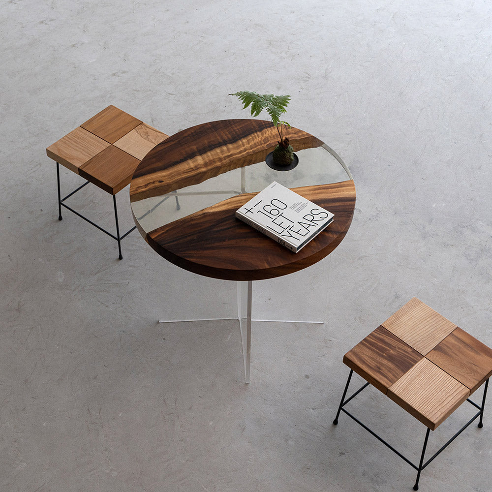 KAZANA Round Epoxy Coffee Table Center River Table
