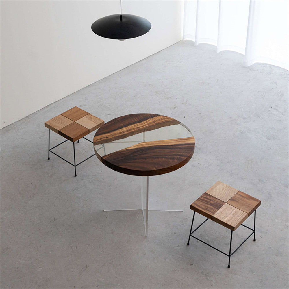 KAZANA Round Epoxy Coffee Table Center River Table