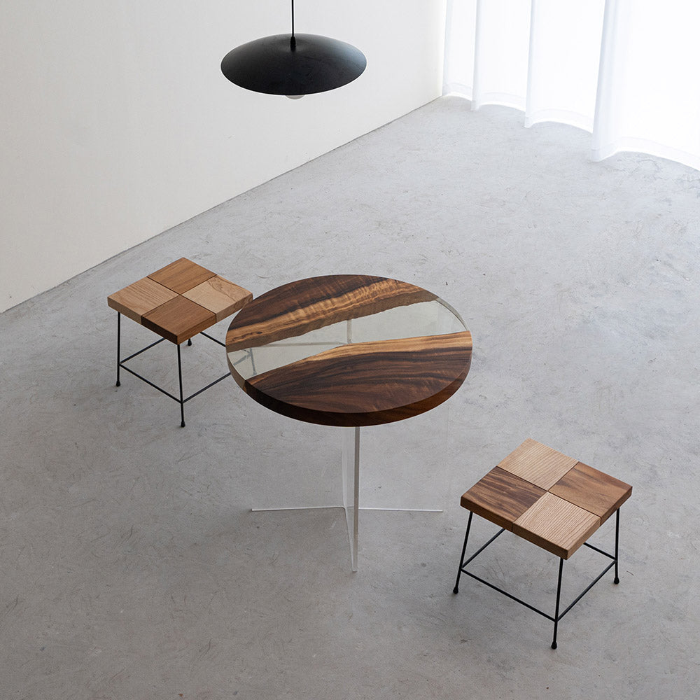 KAZANA Round Epoxy Coffee Table Center River Table
