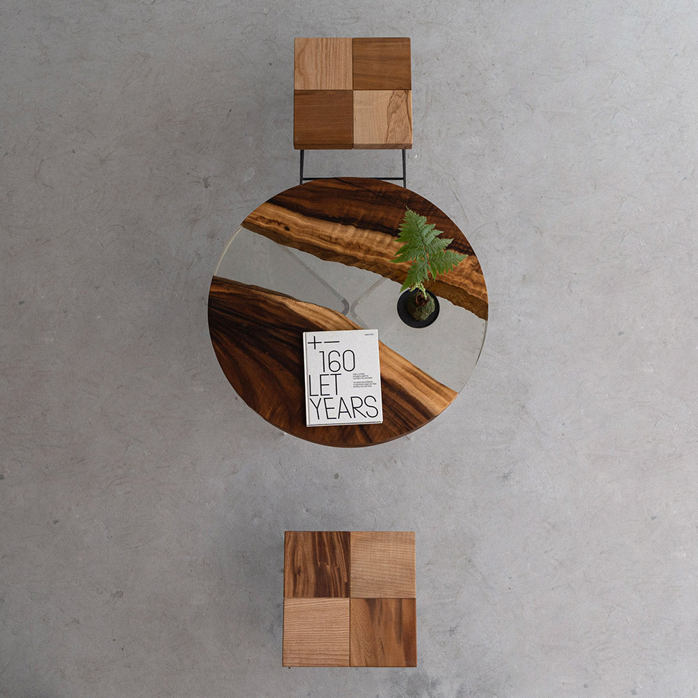 KAZANA Round Epoxy Coffee Table Center River Table
