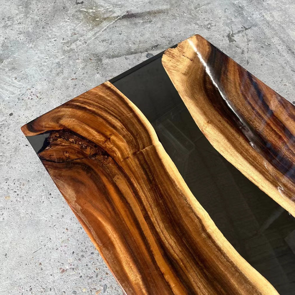 Black Transparent Epoxy River Wood
Table - KAZANAHOME