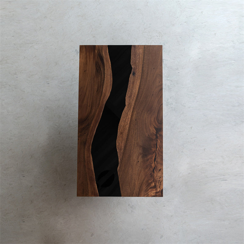 KAZANA Walnut Wood Epoxy River Dining Table 31.61"W 59.06"L