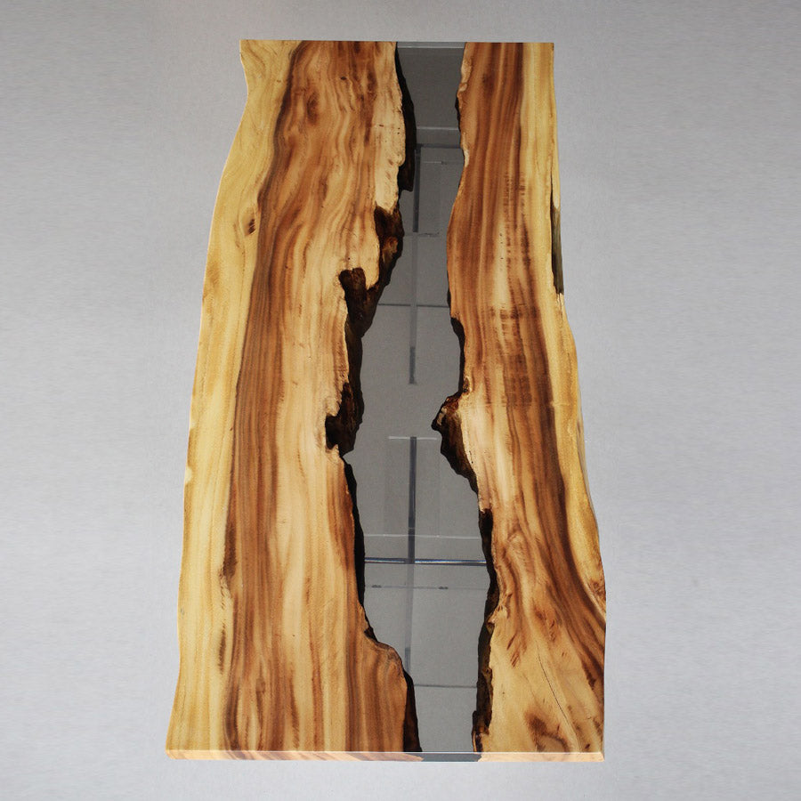KAZANA Walnut Wood Epoxy River Table Live Edge Dining Table 33.86"Wx 81.50"L