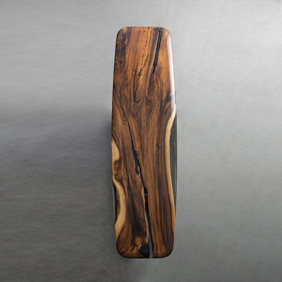 KAZANAHOME Walnut Wood Epoxy Resin Table