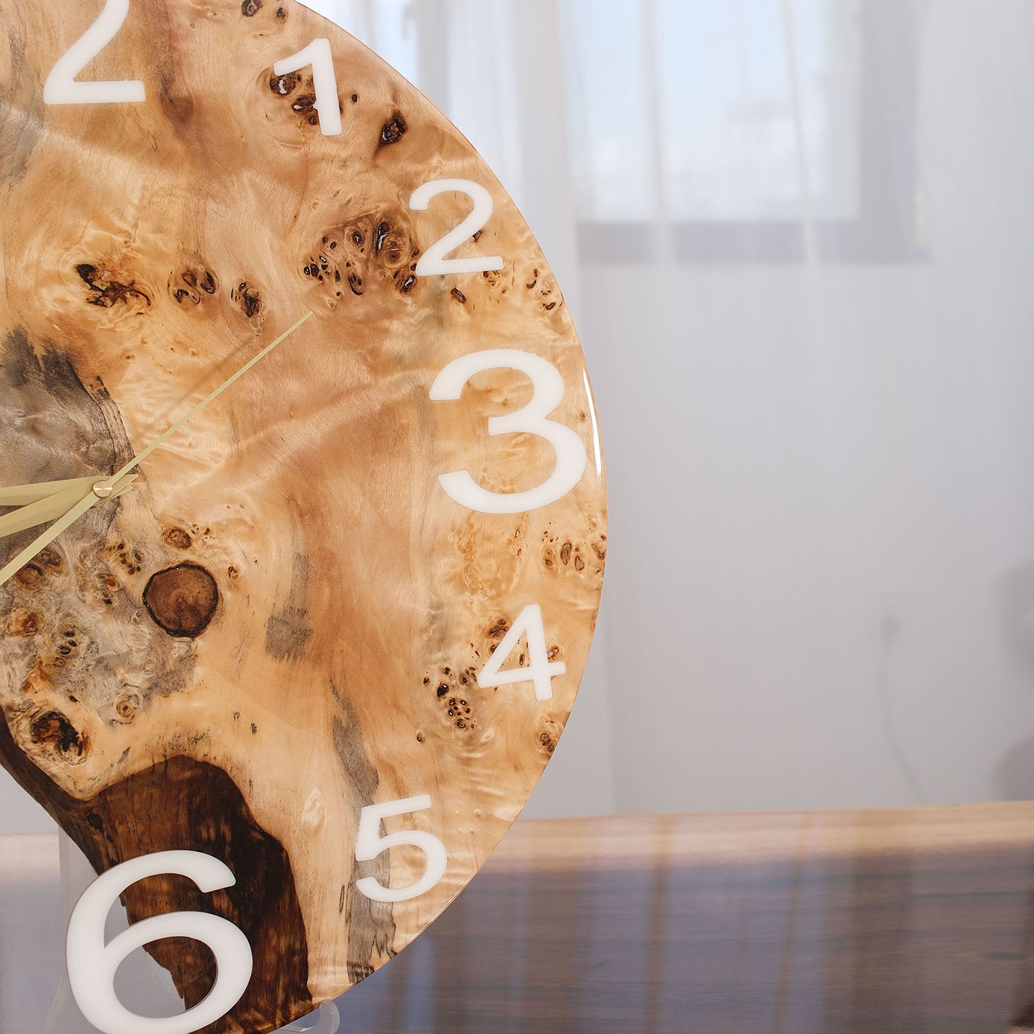 KAZANAHOME-Poplar-Clear-Transparent-Epoxy-Resin-Wall-Clock-5