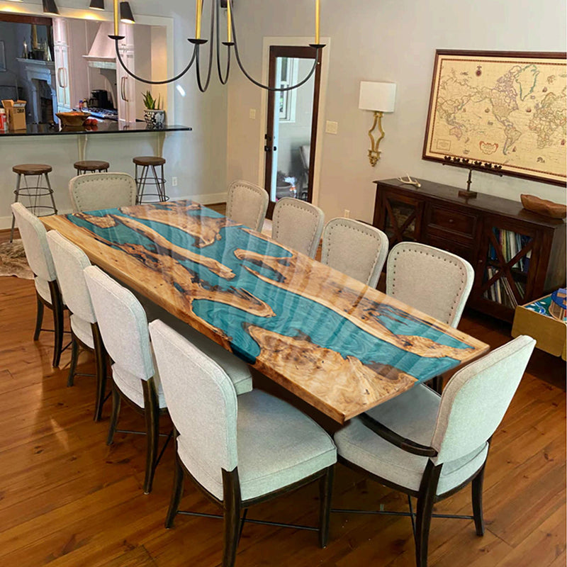 Custom Cunninghamia Epoxy River Table for Tyler