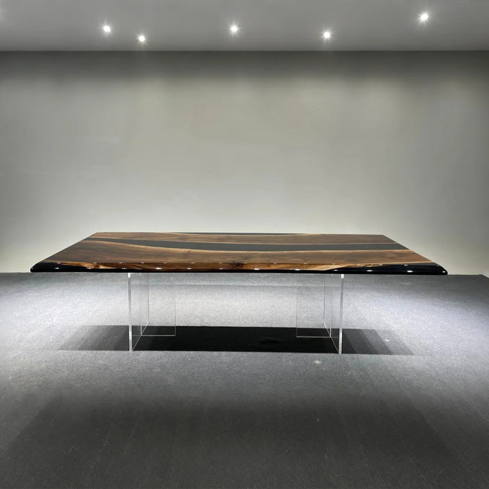 Black Walnut Black Epoxy Table