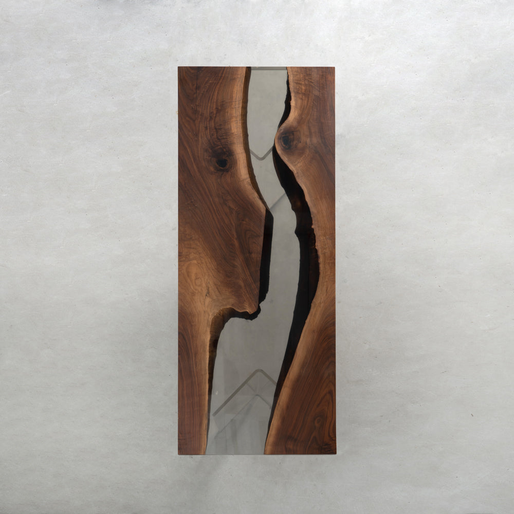 Black Walnut Wood Epoxy Table River Custom Kazanahome KCT22