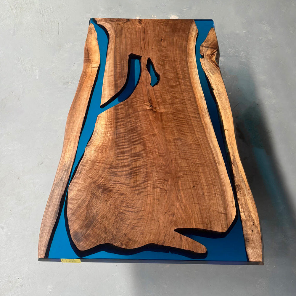 KAZANAHOME Black Walnu Resin Epoxy Table