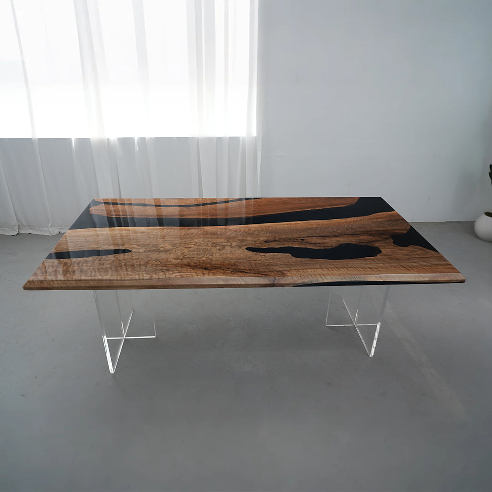 KAZANAHOME Black Walnut Black River Epoxy Table in San Diego