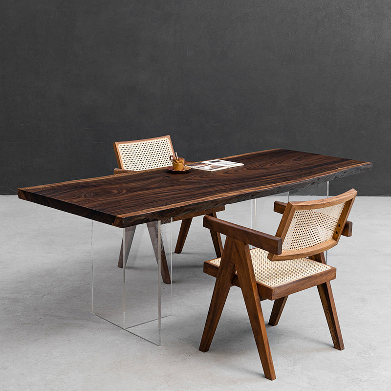KAZANAHOME Live Edge Solid Wood Dining Table