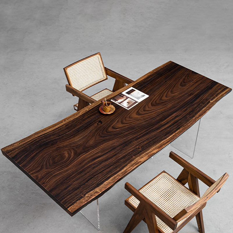 KAZANAHOME Live Edge Solid Wood Dining Table