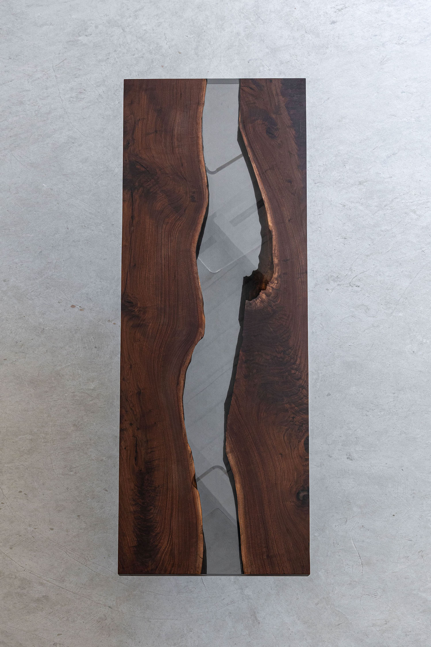 Black Walnut and Clear Epoxy River Table - KAZANA HOME
