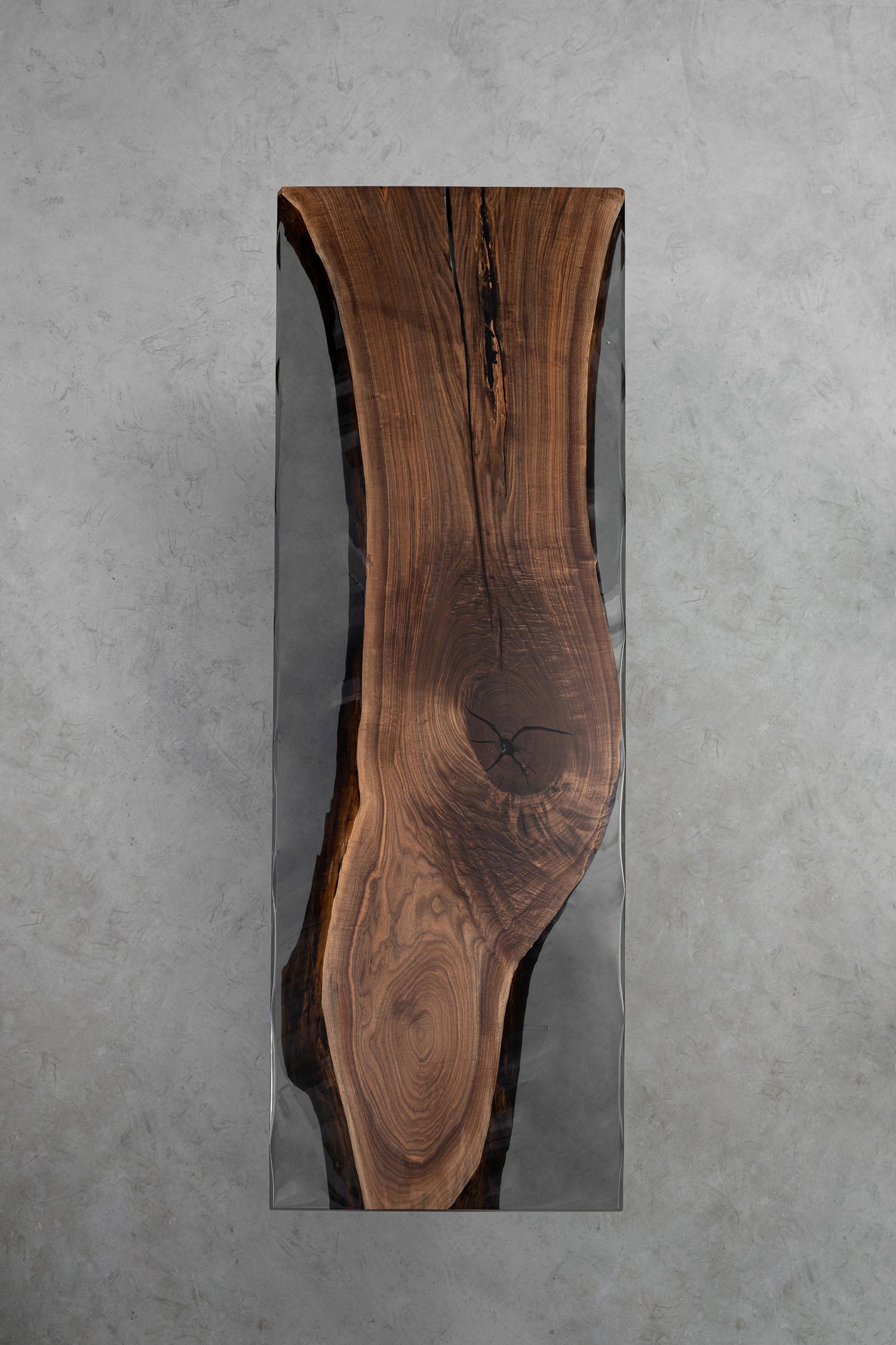 KAZANAHOME Black Walnut Wood Epoxy Table 39.37"Wx114.17"L
