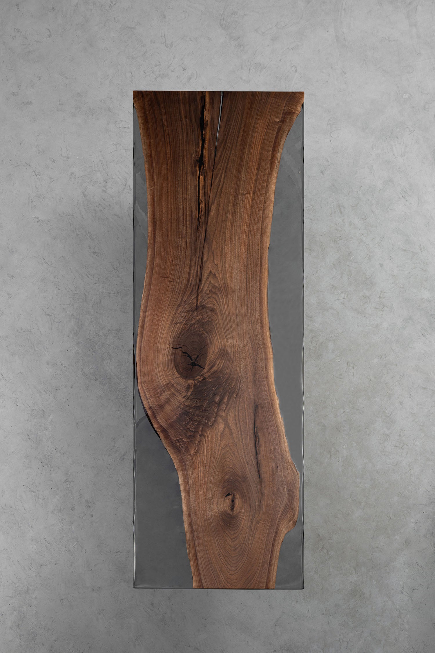 KAZANAHOME Black Walnut Wood Epoxy Table 39.37"Wx114.17"L
