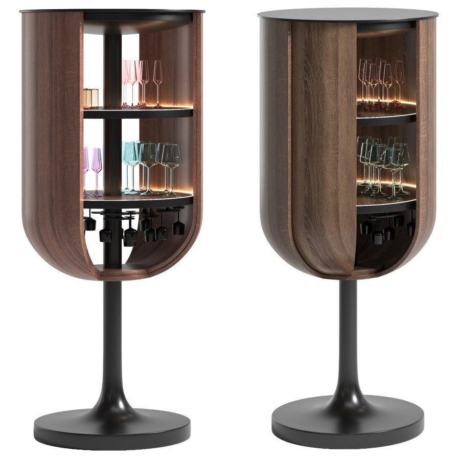 Bar Cabinet Walnut Freestanding Solid Wood Cabinet - Kazanahome
