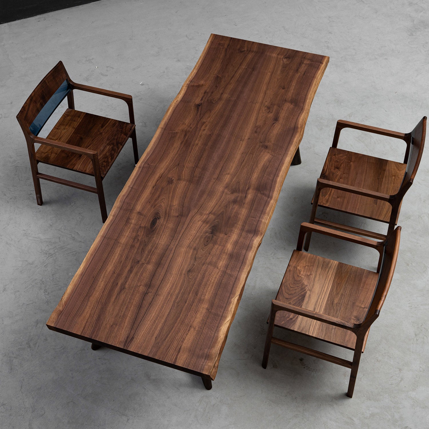 KAZANAHOME Classic Black Walnut Live Edge Dining Table