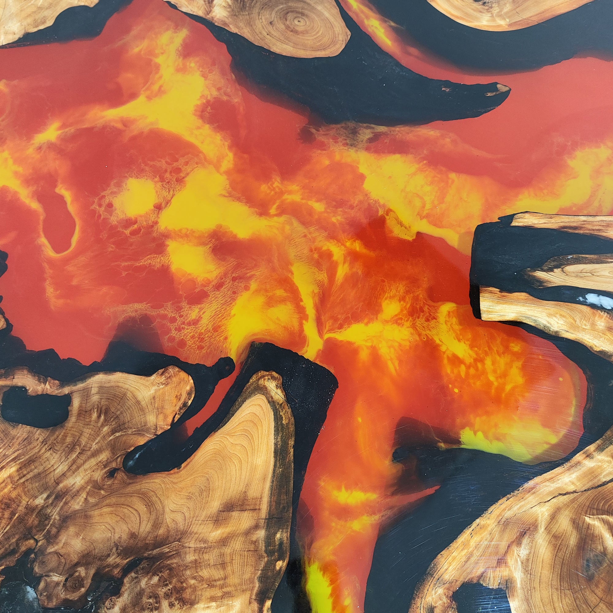 Wood Flame Epoxy Table