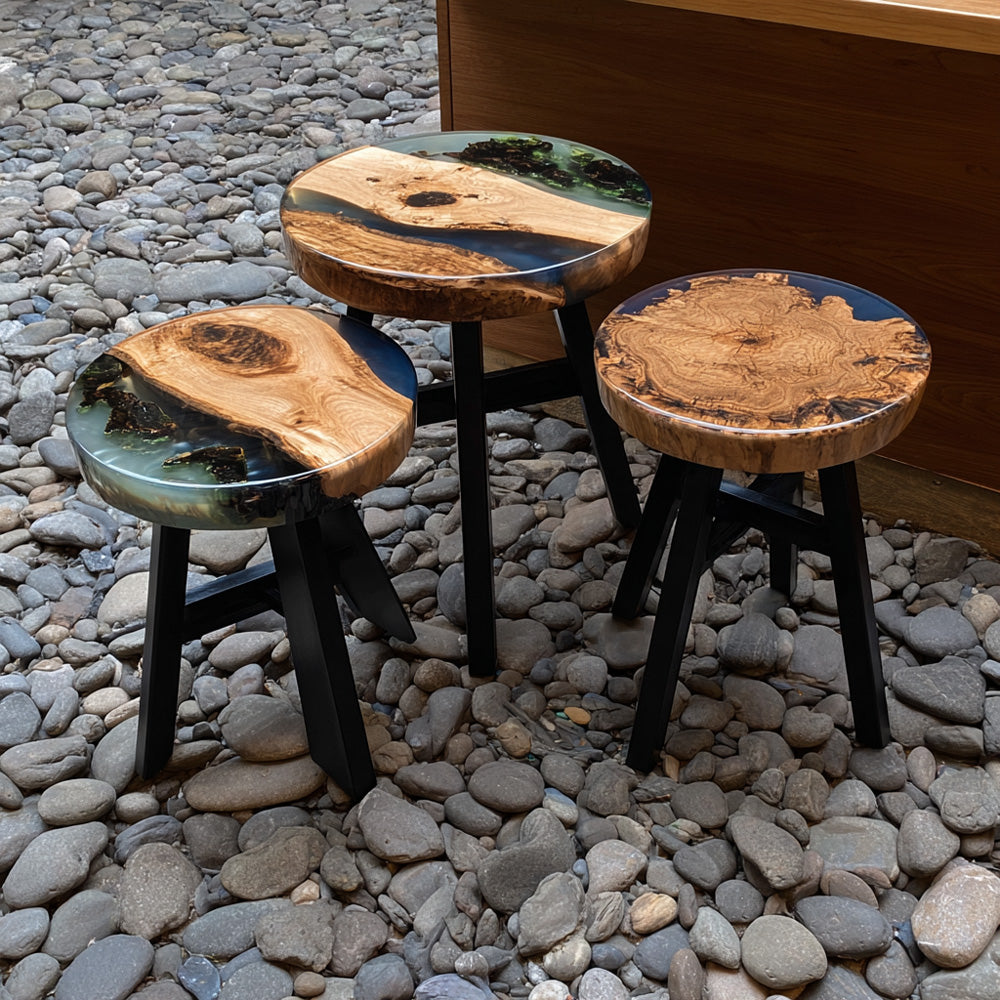 Custom Round River Epoxy Chairs&Stools KEC14