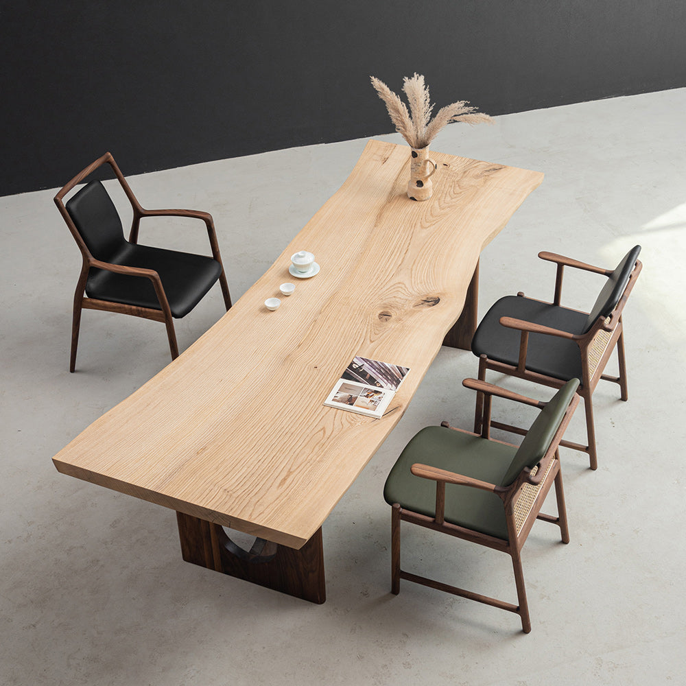 KAZANAHOME Customed Natural Ash Live Edge Dining Table