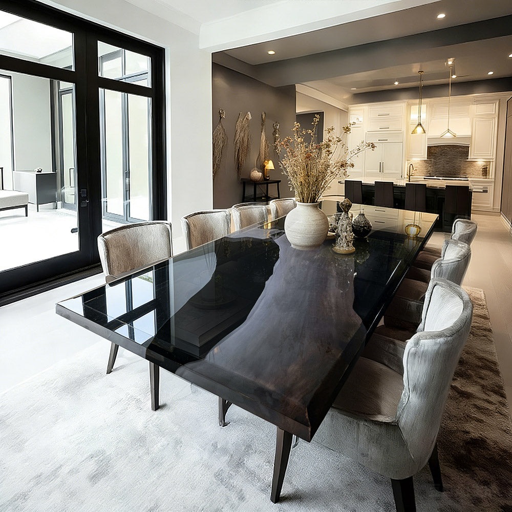 Darken Black Walnut Black Resin Epoxy Table in Los Angeles