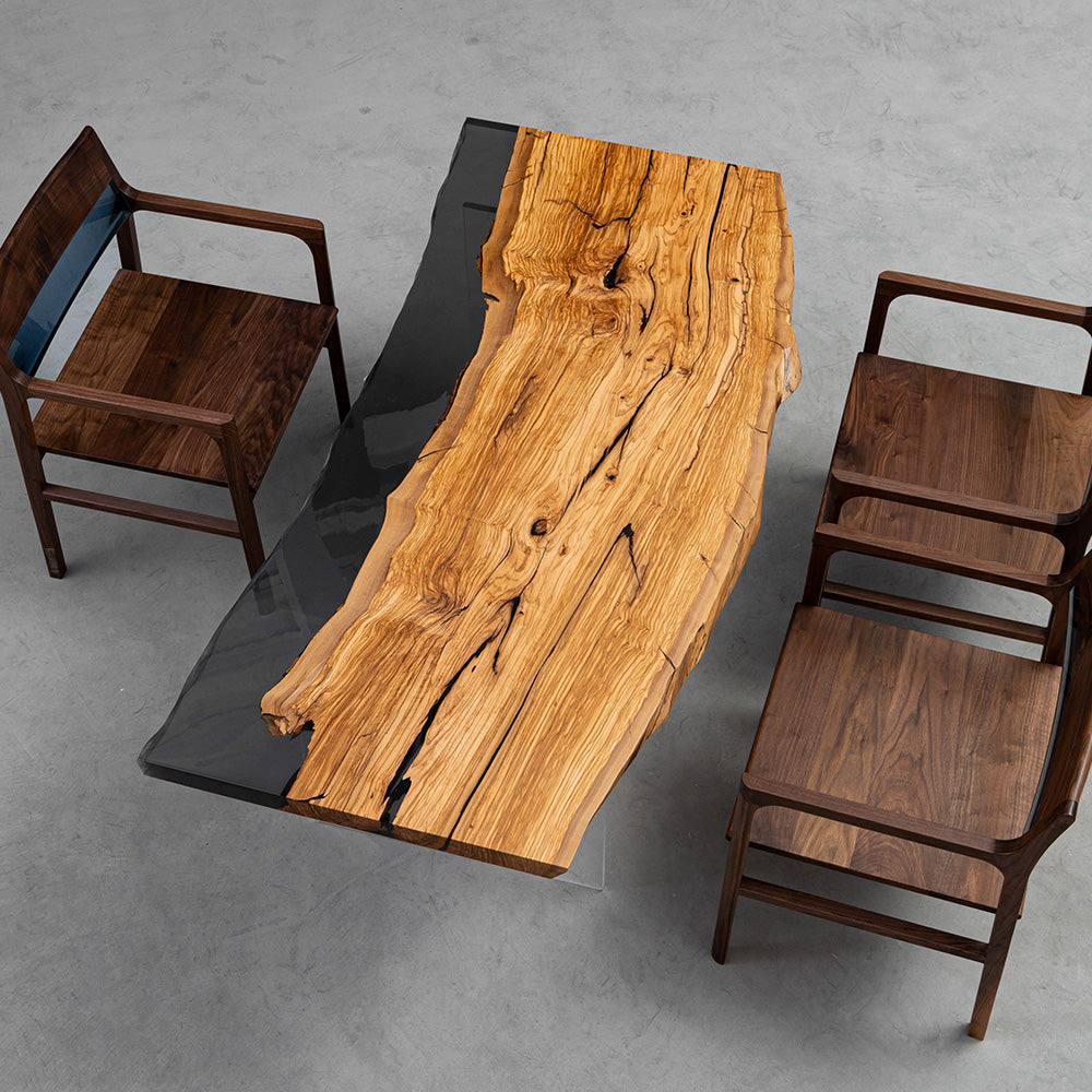 Live Edge Olive Wood Epoxy Resin Tables - Kazanahome