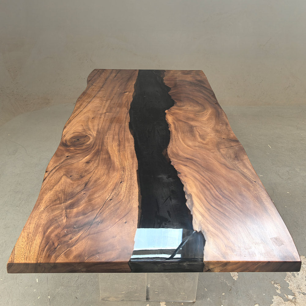 Live Edge Walnut River Epoxy Table 36"W×84"L