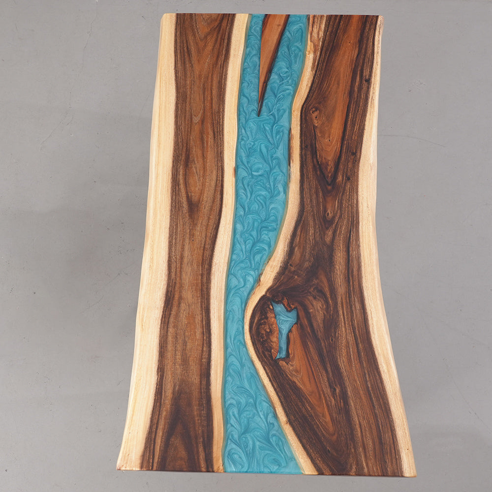 KAZANAHOME Live Edge River Epoxy Table