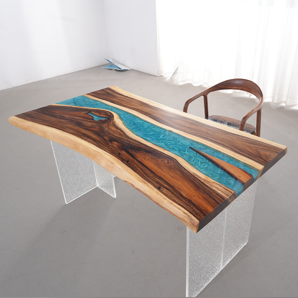 Live Edge Wood River Epoxy Table