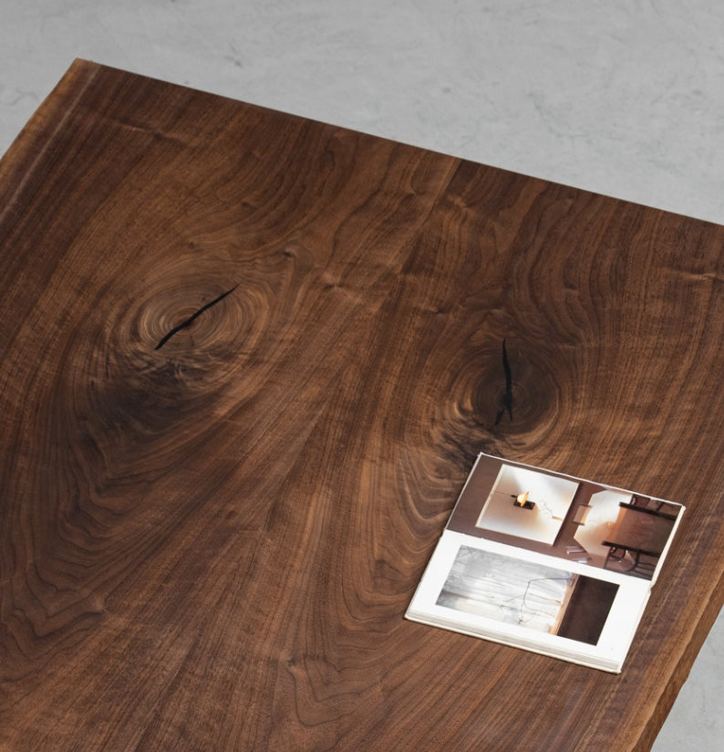 KAZANAHOME Luxury Live Edge Solid Wood Black Walnut Table 35.43"Wx117.72"L