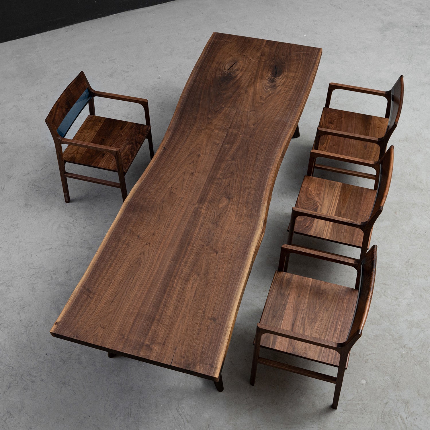 KAZANAHOME Luxury Live Edge Black Walnut Wood Table 35.43"Wx117.72"L
