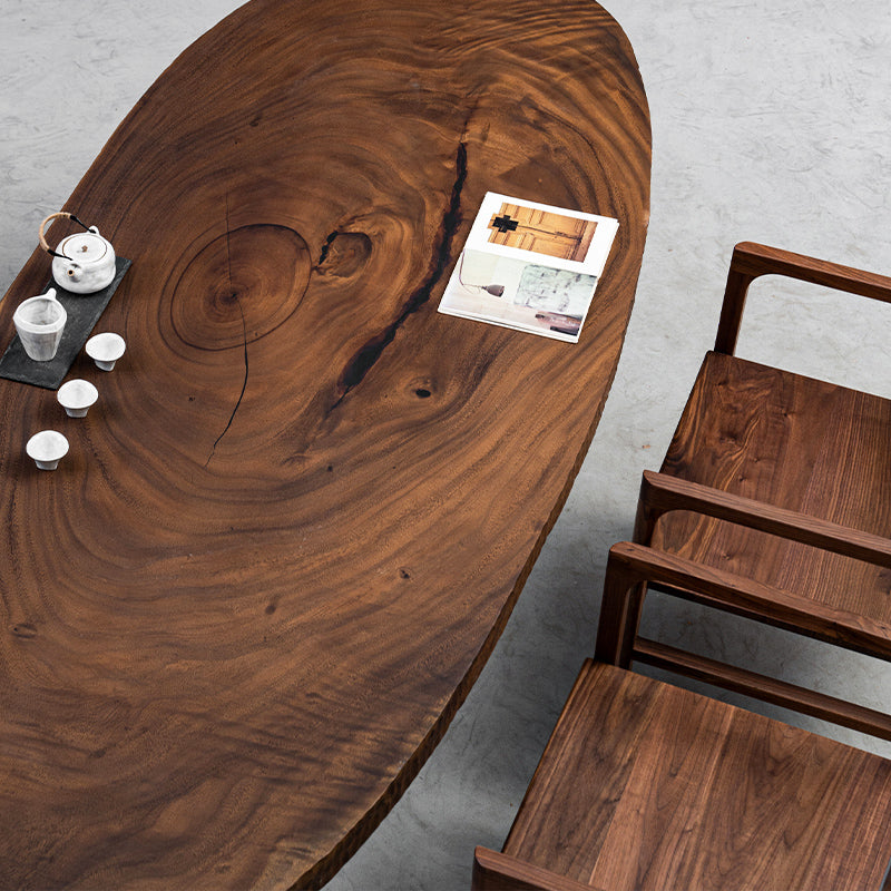 KAZANAHOME Natural Black Walnut Table