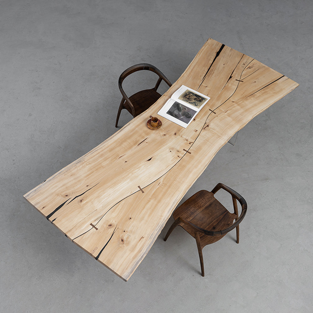 KAZANAHOME Poplar Wood Slab Table