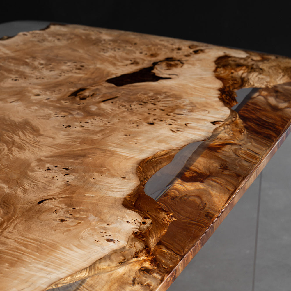 Poplar Wood Epoxy Table