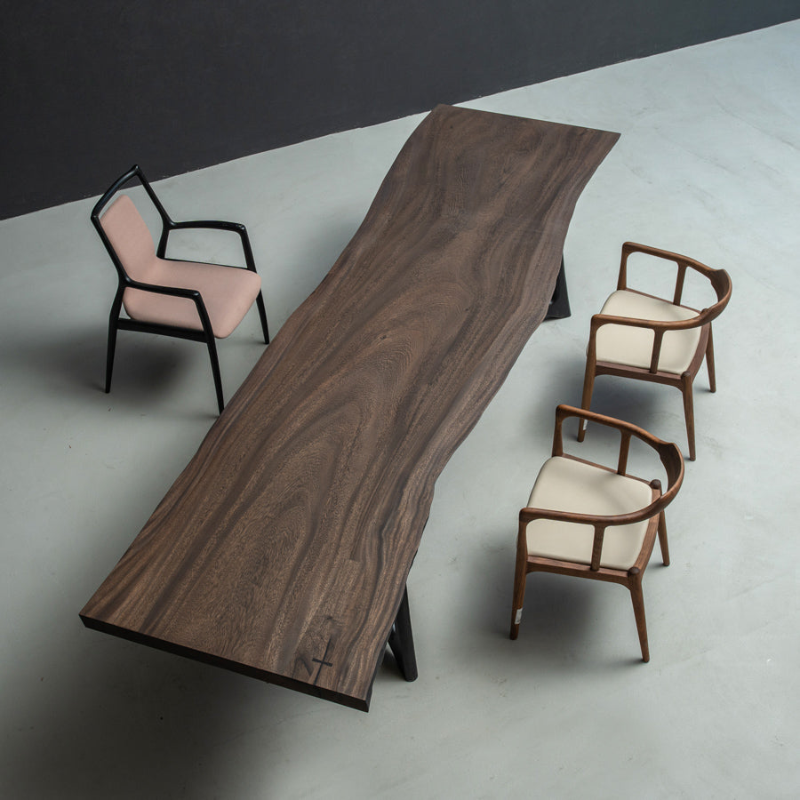 KAZANAHOME Premium High End Live Edge Walnut Table