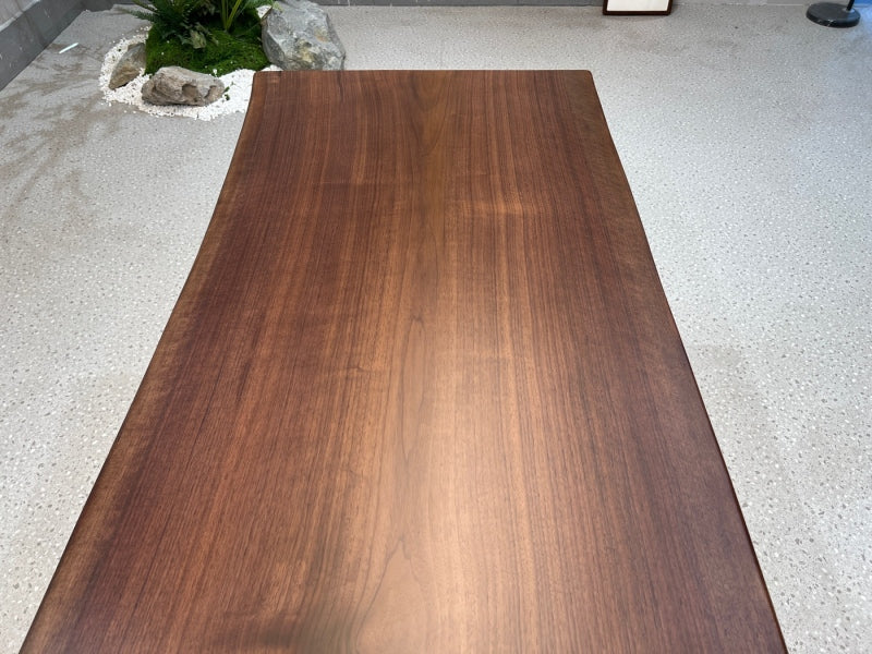 KAZANAHOME Straight Live Edge Black Walnut Solid Table 28.74"Wx62.99"L