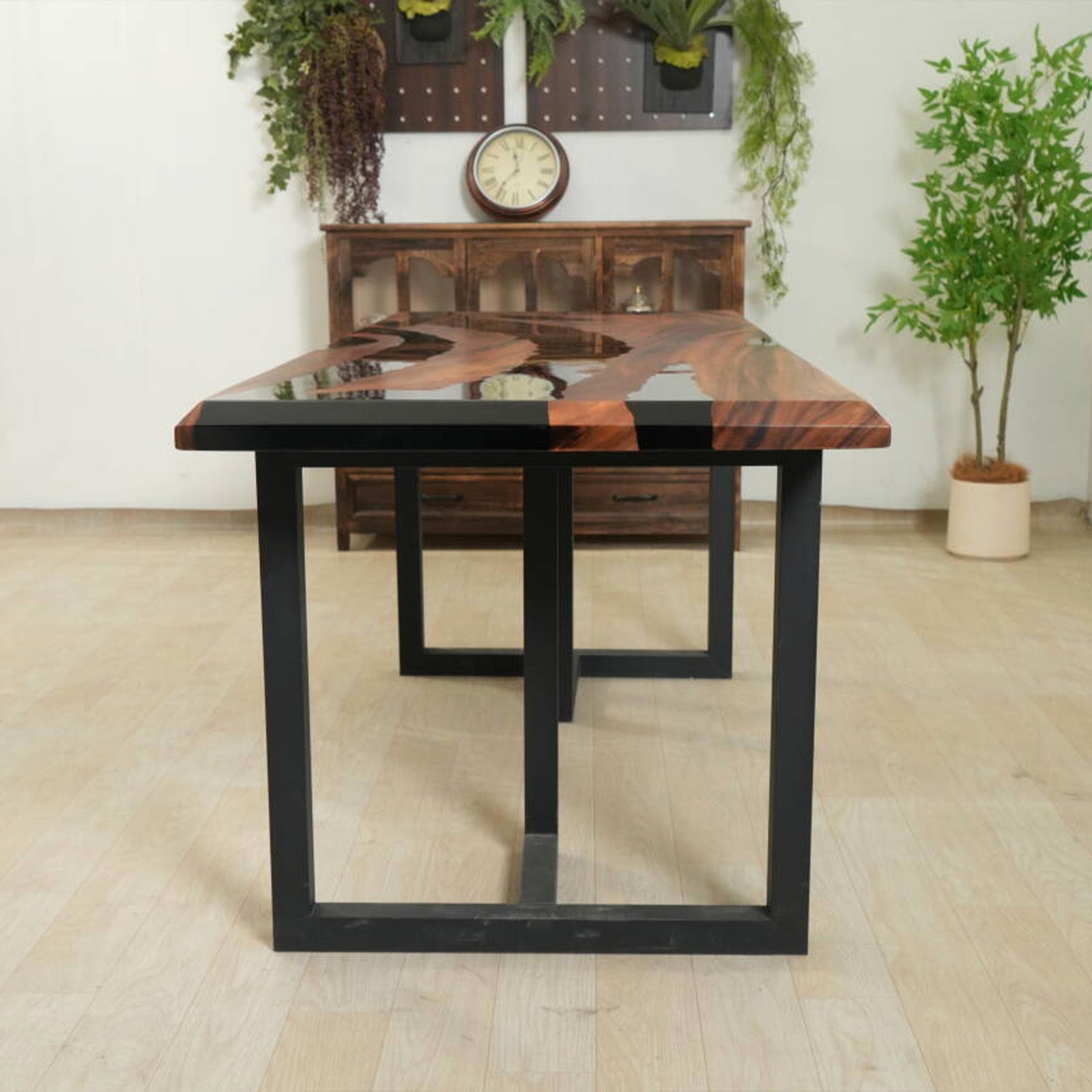 Walnut Black Epoxy Resin Table in Austin