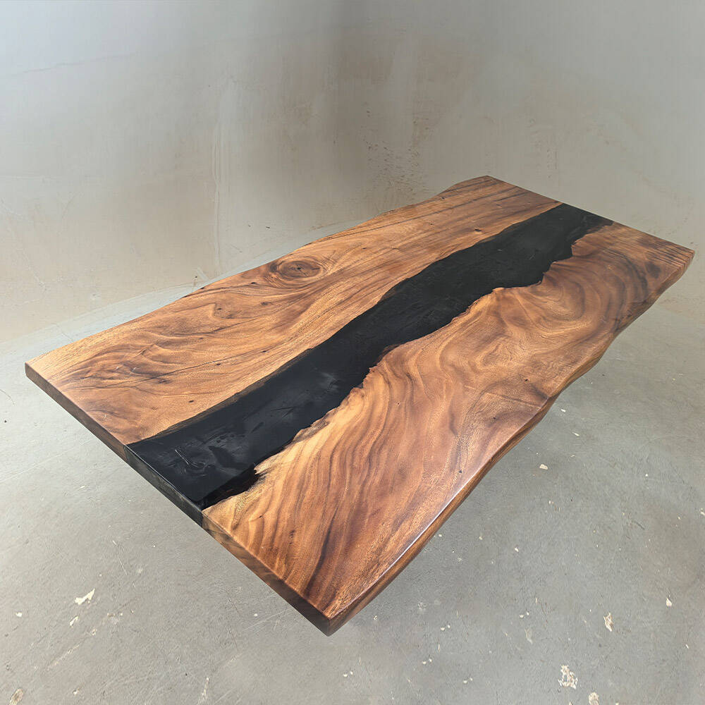 KAZANAHOME Live Edge Walnut Epoxy Table 36"W×84"L