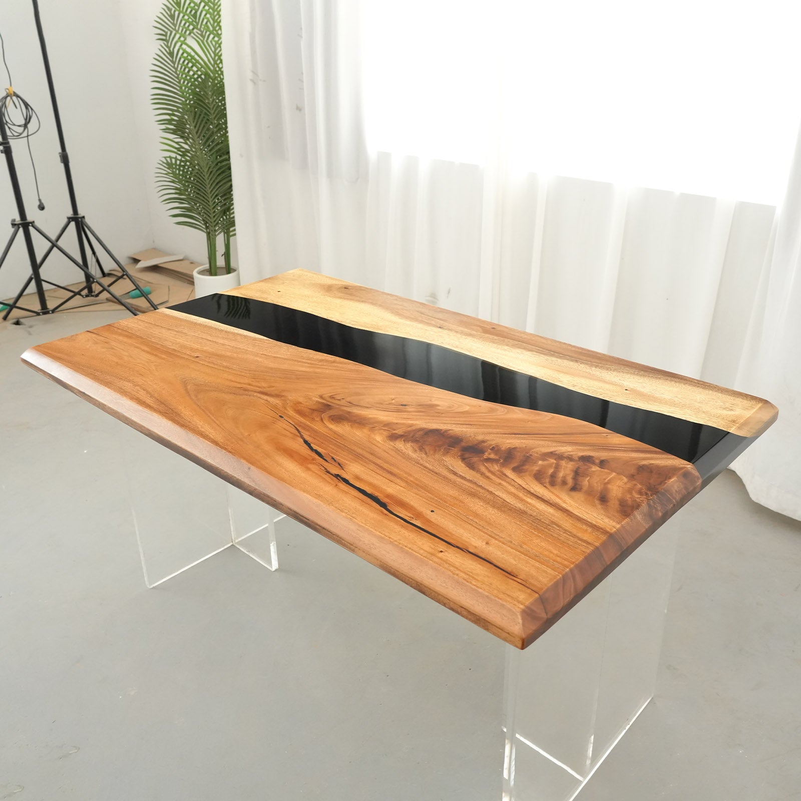 KAZANAHOME Walnut River Epoxy Resin Table in Chicago