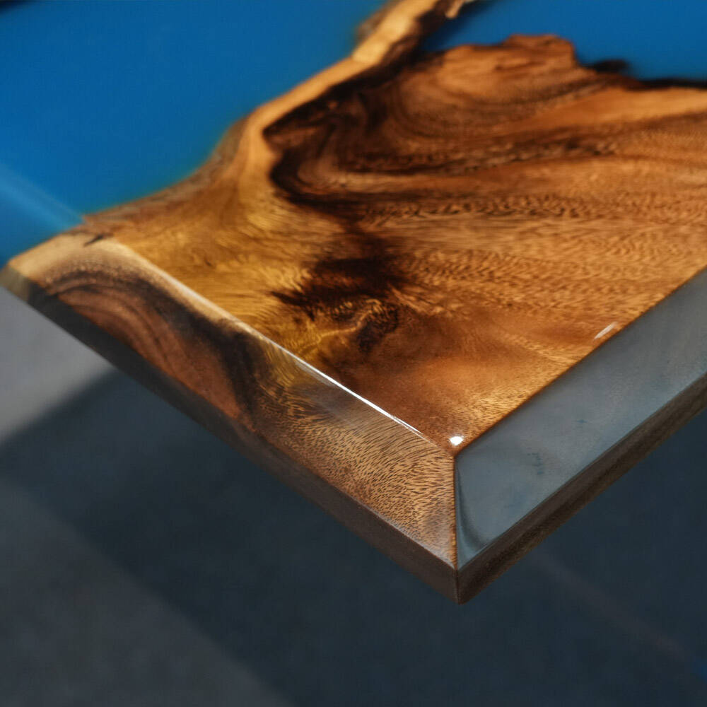 Walnut Blue Resin Dining Epoxy Table 48"W×96"L