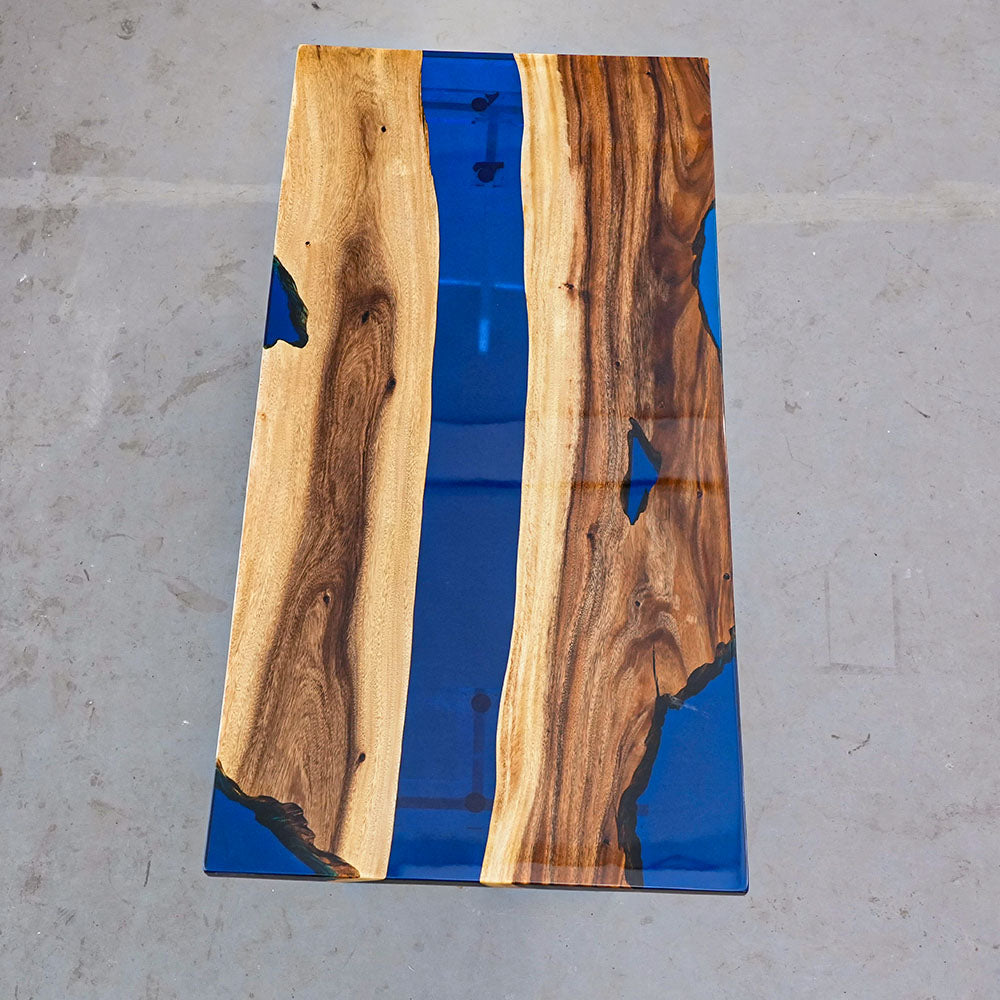 Walnut Resin Epoxy Table in Brooklyn