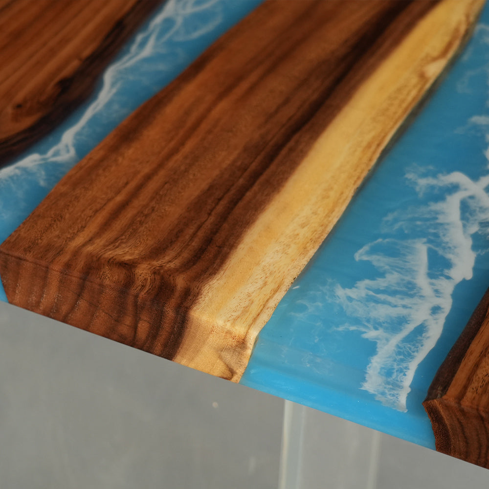 KAZANAHOME Walnut Resin Epoxy Table