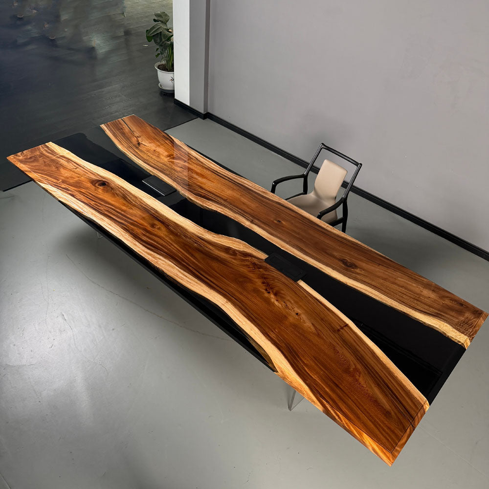 KAZANAHOME Walnut River Epoxy Conference Table in San Diego
