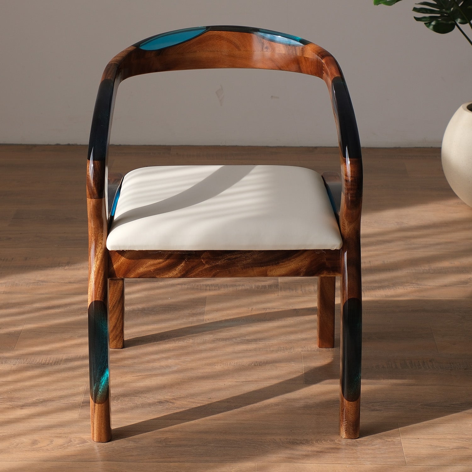 KAZANAHOME Wood Epoxy Chair 21.65''WX22''LX31.10''H KEC10