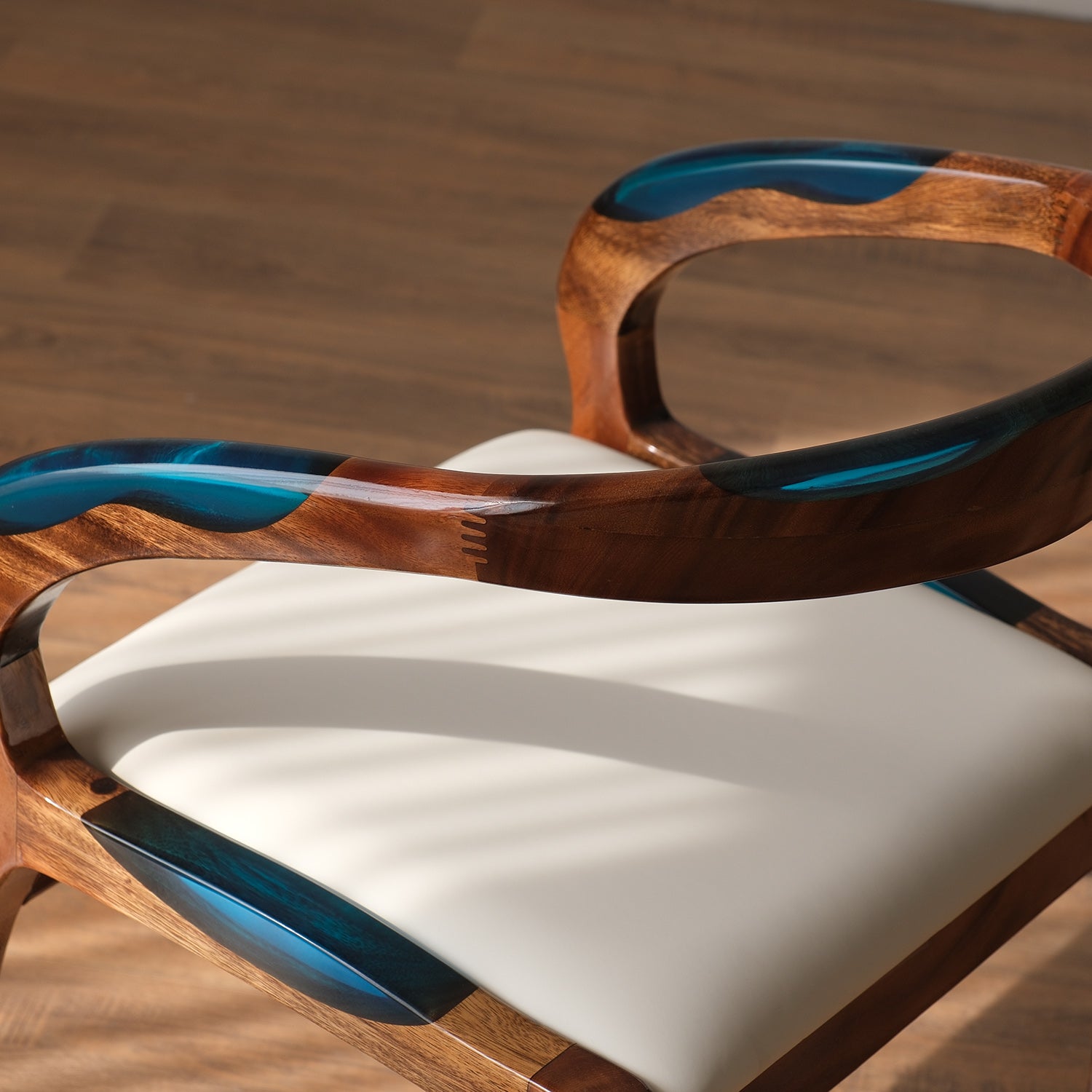 KAZANAHOME Wood Epoxy Chair 21.65''WX22''LX31.10''H- KEC10