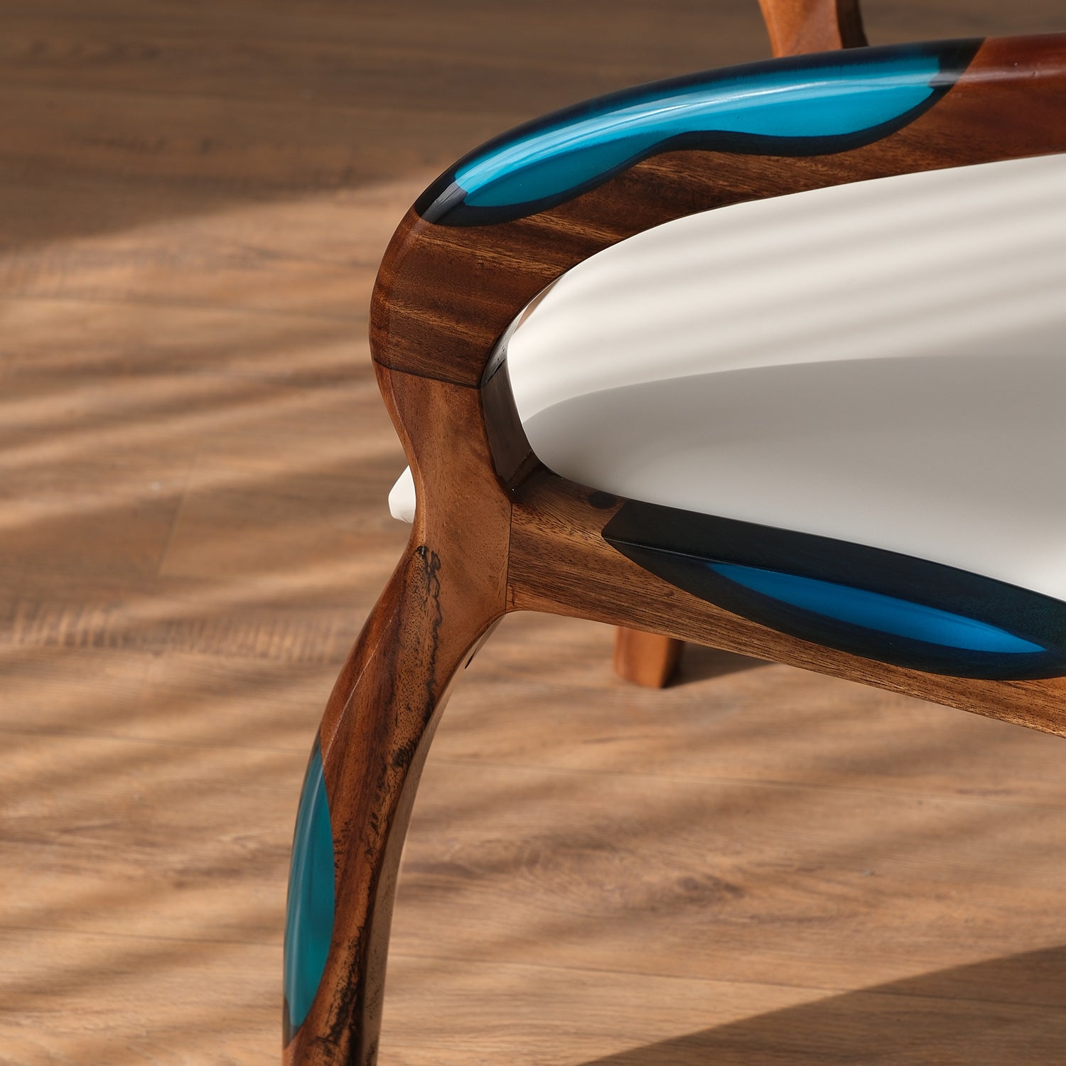 KAZANAHOME Wood Epoxy Chair 21.65''WX22''LX31.10''H KEC10