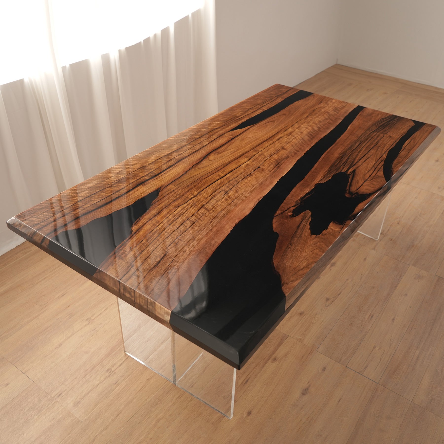KAZANAHOME Black Walnut Wood Resin Epoxy Table
