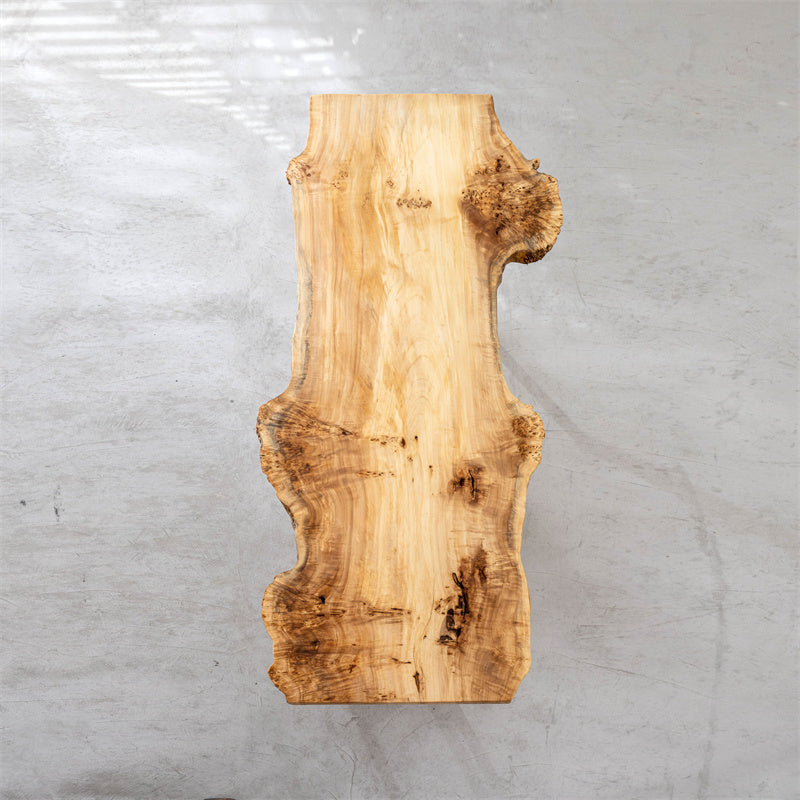 Poplar Wood Live Edge Table 40.16"Wx90.55"L kazanahome