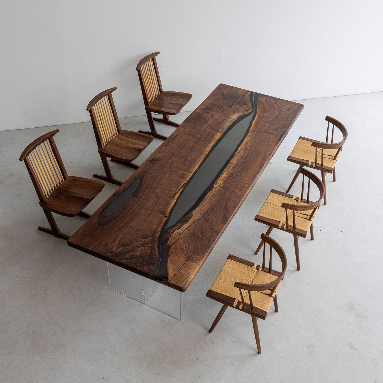 Wood Epoxy Resin Dining Table - Kazanahome