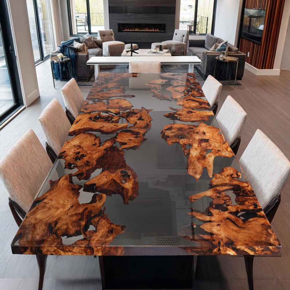 KAZANA Cunninghamia Clear River Resin Epoxy Table